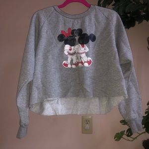 Mickey & Minnie Racer Cropped Sweatshirt